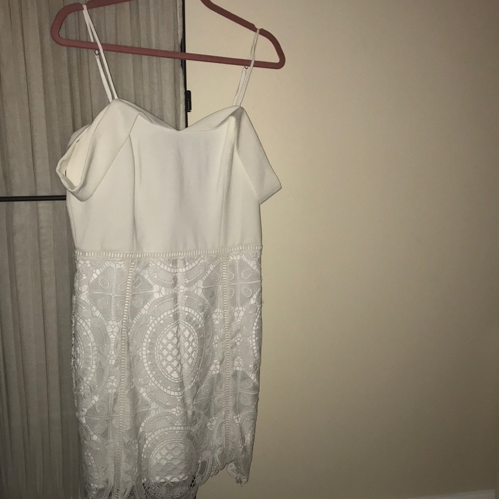 White off shoulder cocktail dress
